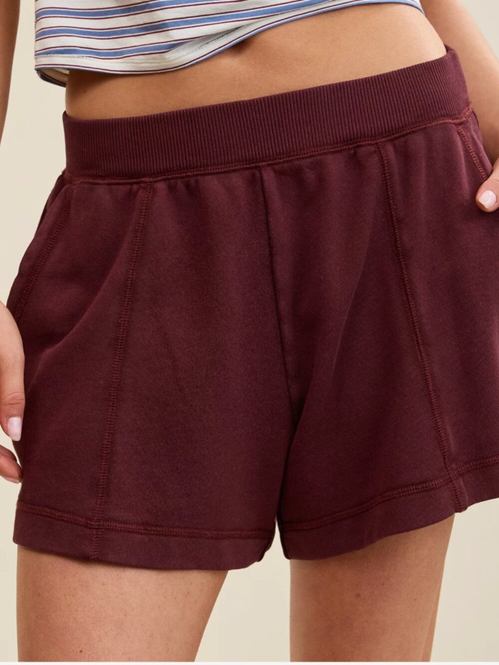 Aerie Go-To Stitch Fleece Shorts - Medium, Royal Berry (NWT)